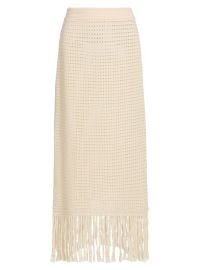 Women\'s Indra Crochet Fringe Cotton Midi-Skirt - Cream - at Saks Fifth Avenue