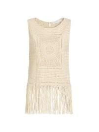 Women\'s Indra Crochet Fringe Cotton Tank - Cream - at Saks Fifth Avenue