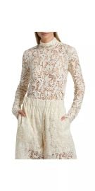 Women\'s Indy Guipure Lace Turtleneck Top - Cream - at Saks Fifth Avenue