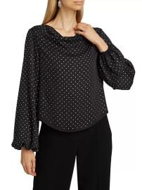 Women\'s Irene Embellished Satin Top - Black - at Saks Fifth Avenue