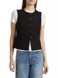 Women\'s Irina Button-Up Vest - Black - at Saks Fifth Avenue