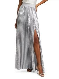 Women\'s Ivey Sequined Pleated Maxi Skirt - Silver - at Saks Fifth Avenue