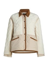 Women\'s Ivy Mixed Media Jacket - Ivory - at Saks Fifth Avenue