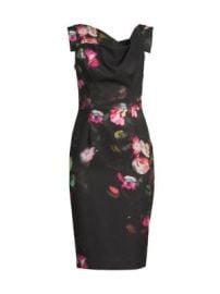 Women\'s Jackie O Floral Draped Midi-Dress - Dusky Corsage - at Saks Fifth Avenue