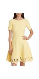 Women\'s Jacquard Eyelet Fit-&Flare Dress - Banana - at Saks Fifth Avenue