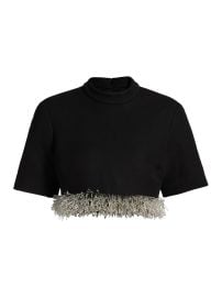 Women\'s Jalen Beaded Fringe Cropped Top - Black - at Saks Fifth Avenue