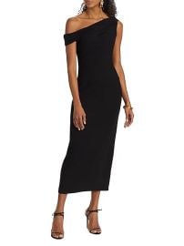 Women\'s Jaman Draped One-Shoulder Midi-Dress - Black - at Saks Fifth Avenue