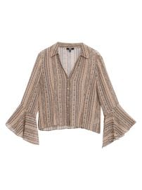 Women\'s Jasmeet Striped Silk Blouse - Brown Pattern - at Saks Fifth Avenue