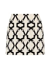 Women\'s Jayla Flocked Velvet Lace Miniskirt - White Black - at Saks Fifth Avenue