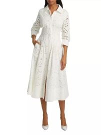 Women\'s Jazz Eyelet Midi-Shirtdress - White - at Saks Fifth Avenue