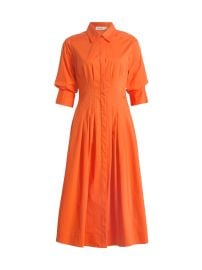 Women\'s Jazz Pintuck Midi-Dress - Lobster - at Saks Fifth Avenue