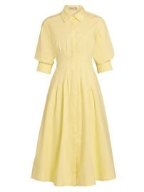 Women\'s Jazz Pintucked Midi Shirtdress - Buttercream - at Saks Fifth Avenue