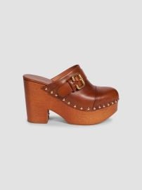 Women\'s Jeannette 40MM Leather Clogs - Ginger Brown - at Saks Fifth Avenue