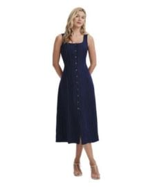 Women\'s Jillian Stripe Square Neck A-Line Dress at Macys