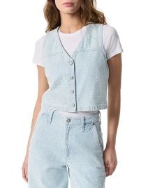 Women\'s Juliana Tweed Button-Front Vest - Sky Tweed - at Saks Fifth Avenue