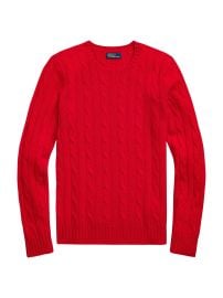 Women\'s Julianna Cable-Knit Cashmere Sweater - Red - at Saks Fifth Avenue