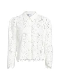 Women\'s June Lace Button-Front Shirt - Black - at Saks Fifth Avenue