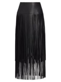 Women\'s Karolina Fringe Vegan Leather Skirt - Black - at Saks Fifth Avenue