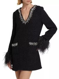 Women\'s Kas Embellished Bouclé Minidress - Black - at Saks Fifth Avenue