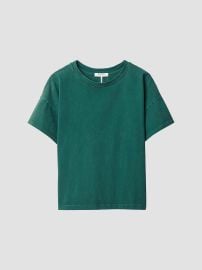 Women\'s Kelly Distressed Washed Boxy T-Shirt - Forest - at Saks Fifth Avenue