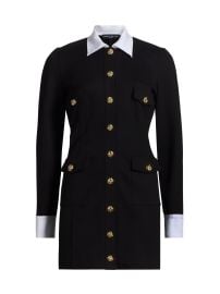 Women\'s Kendall Ponte A-Line Minidress - Black White - at Saks Fifth Avenue