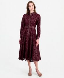 Women\'s Kennedy Floral-Print Lace Midi Dress at Macys
