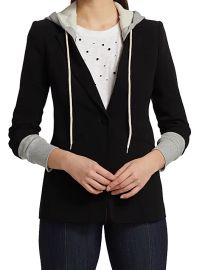 Women\'s Khloe Hooded Blazer - Black Heather Grey - at Saks Fifth Avenue