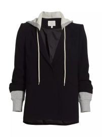 Women\'s Khloe Hooded Blazer - Khaki White - at Saks Fifth Avenue