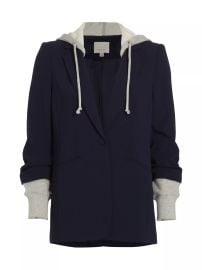 Women\'s Khloe Hooded Blazer - Khaki White - at Saks Fifth Avenue