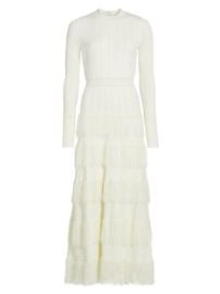 Women\'s Knit Fringe-Trim Maxi Dress - Ivory - at Saks Fifth Avenue