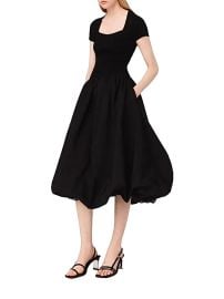 Women\'s Knit and Taffeta Maxi Dress - Black - at Saks Fifth Avenue