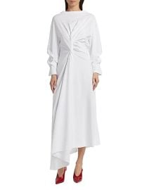 Women\'s Knotted Jersey T-Shirt Dress - White - at Saks Fifth Avenue