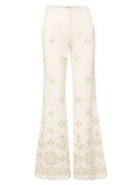 Women\'s Komi Eyelet Flare Pants - Dove - at Saks Fifth Avenue