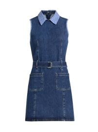 Women\'s Kyra Belted Denim Minidress - Blue Crush Ultramarine - at Saks Fifth Avenue