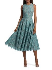 Women\'s Lace Sleeveless Midi-Dress - Seaglass - at Saks Fifth Avenue