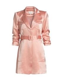 Women\'s Laith Satin Blazer Minidress - Coral Pink - at Saks Fifth Avenue