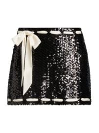 Women\'s Lamoine Lovina Bow-Detailed Sequined Miniskirt - Black - at Saks Fifth Avenue