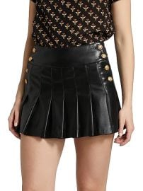 Women\'s Lanna Faux Leather Pleated Miniskirt - Black - at Saks Fifth Avenue