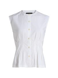 Women\'s Lara Pleated Cotton Poplin Top - White - at Saks Fifth Avenue