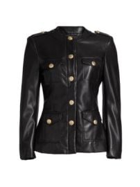 Women\'s Larsine Faux Leather Blazer - Black - at Saks Fifth Avenue