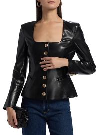 Women\'s Lavena Faux-Leather Jacket - Black - at Saks Fifth Avenue