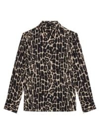 Women\'s Leopard Long-Sleeve Shirt - Beige Multi - at Saks Fifth Avenue