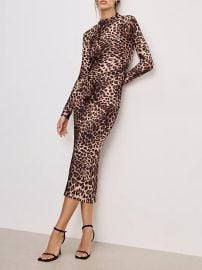 Women\'s Leopard Print Satin Shine Midi-Dress - Fierce Leopard - at Saks Fifth Avenue