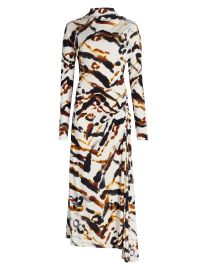 Women\'s Lia Abstract Asymmetric Maxi Dress - Black Camel - at Saks Fifth Avenue