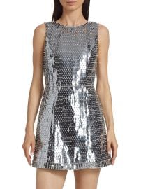 Women\'s Lindsey Embellished Metallic Minidress - Black Silver - at Saks Fifth Avenue