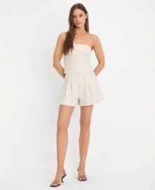 Women\'s Linen Mid-Rise Trouser Shorts at Macys