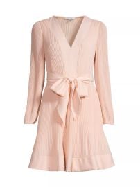 Women\'s Liv Pleated Belted Minidress - White - at Saks Fifth Avenue