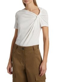 Women\'s Liz Gathered Cotton T-Shirt - Acqua - at Saks Fifth Avenue