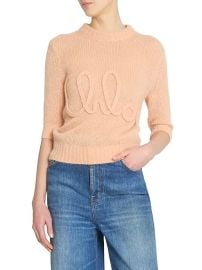 Women\'s Logo Wool-Silk Sweater - Peach Orange - at Saks Fifth Avenue