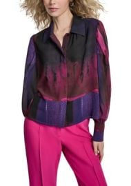 Women\'s Long-Sleeve Cuff Button-Down Top at Belk